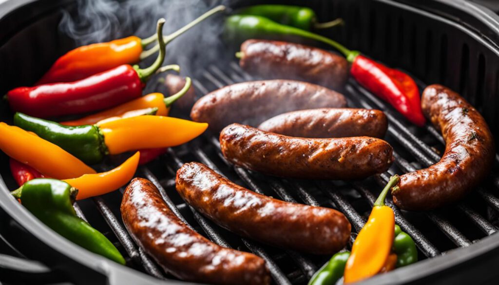 Air Fryer Italian Sausage and Peppers