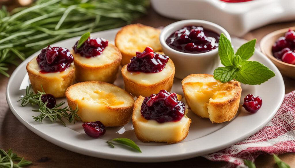 air fryer cranberry brie bites