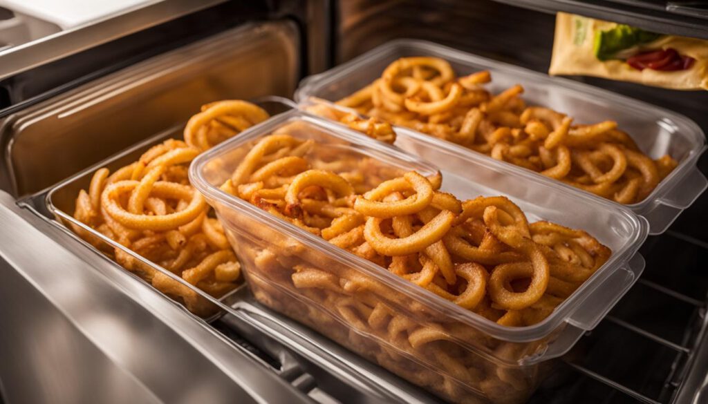 how to store and reheat curly fries