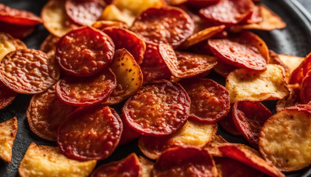 homemade air fryer pepperoni chips
